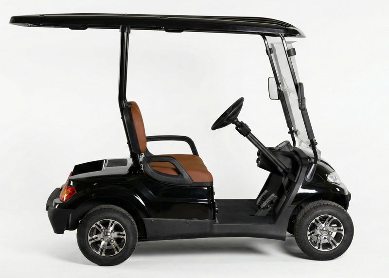 EPIC 2-Seater Non-Lifted Electric Golf Cart with Lithium Battery 150Ah & Standard Tires | LSEV (Black) - Image 1